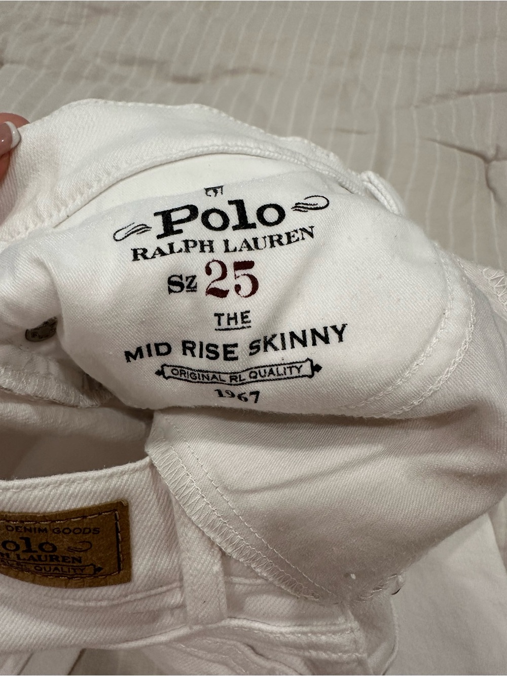 Polo Ralph Lauren White Mid Rise Skinny Jeans Size 25
